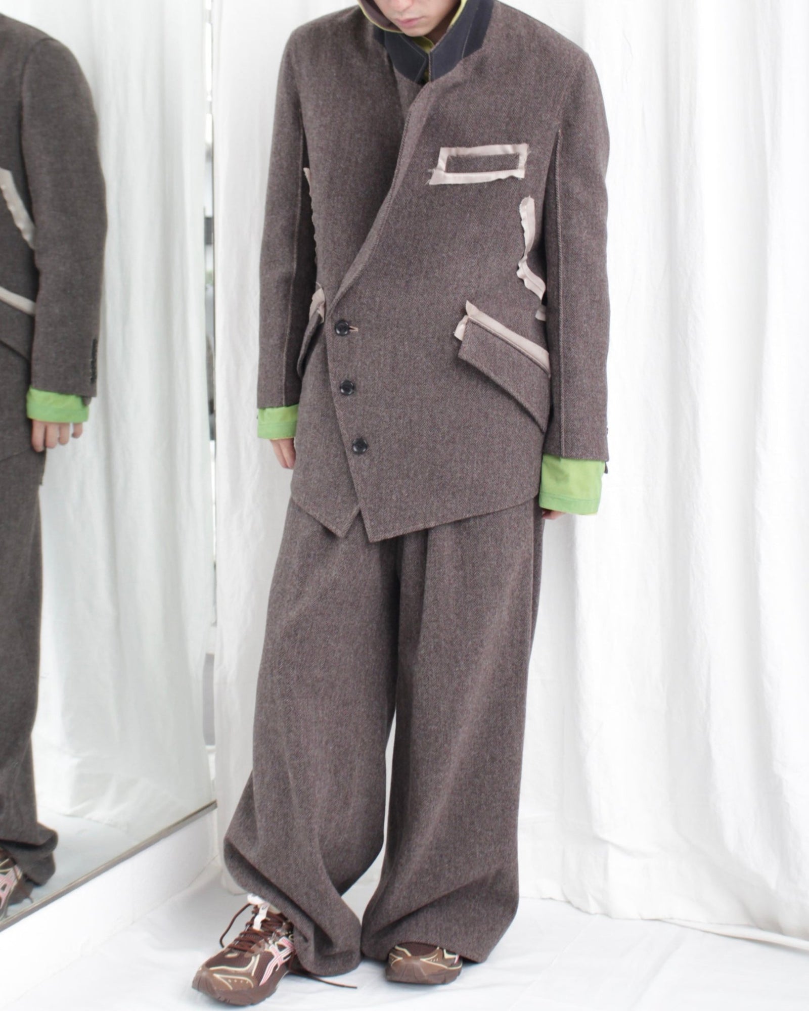 sulvam サルバム 通販 HERRINGBONE LINING JACKET (MU-J03-200) Brown