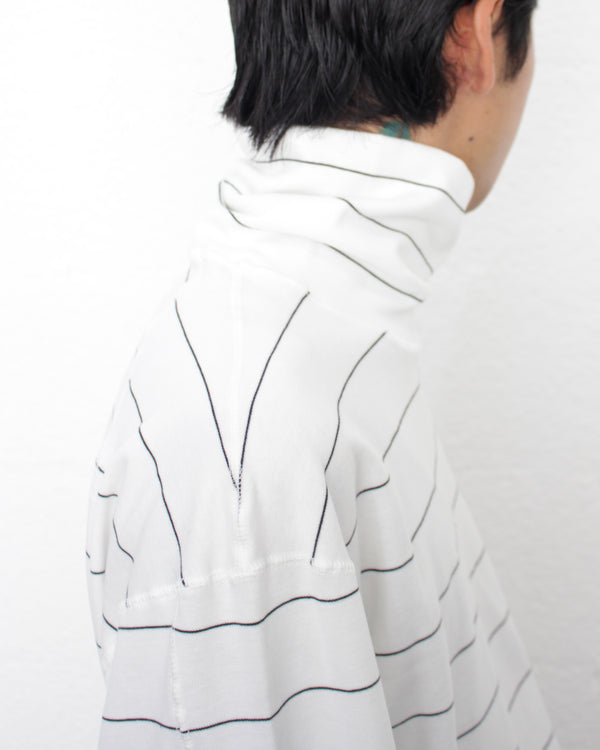 ENSOU. / TURTLENECK LONG SLEEVE SHIRT - White×Black (E13T002)