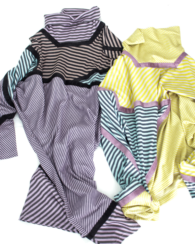 KIKO KOSTADINOV / RADAY SHORT JERSEY TOP - W. Blue & Grey/N/ Blue & Grey/W. Black & Beige/N. Black & Beige (KKAW25TP08-188)