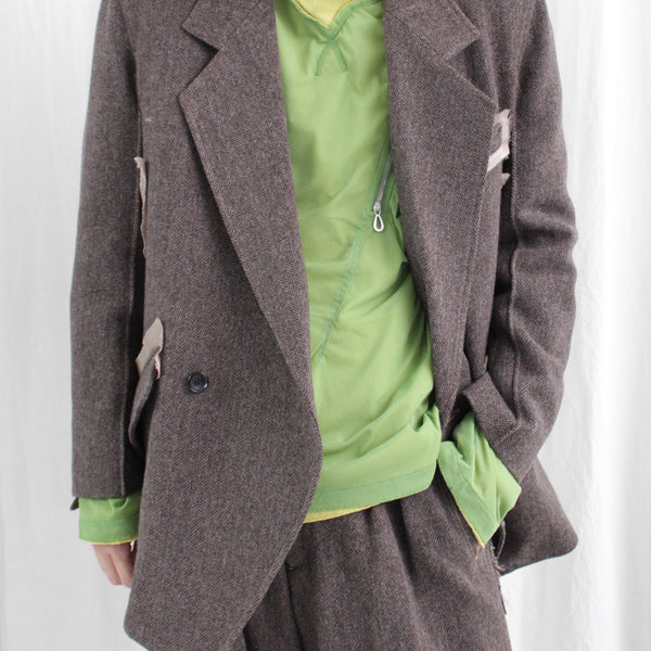 sulvam サルバム 通販 HERRINGBONE LINING JACKET (MU-J03-200) Brown