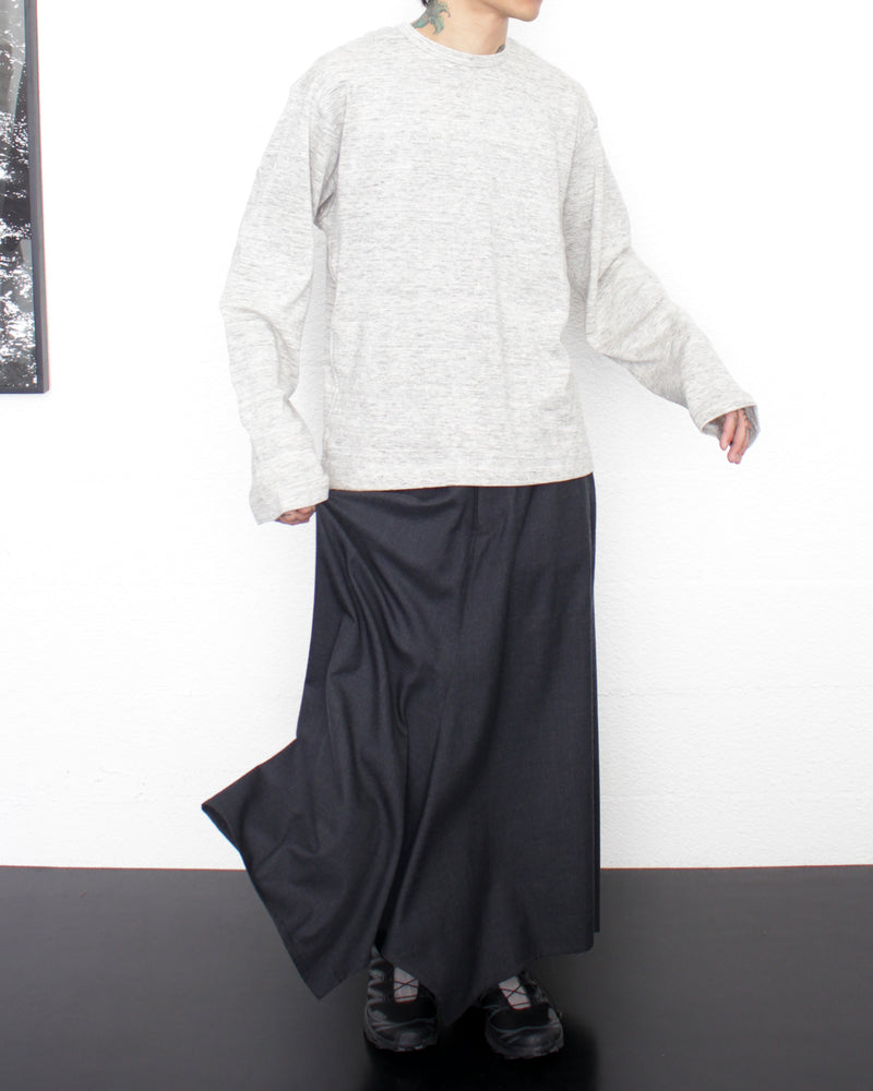 ENSOU. / D-SHAPED LONG SLEEVE TEE - Top Grey (E13T004)