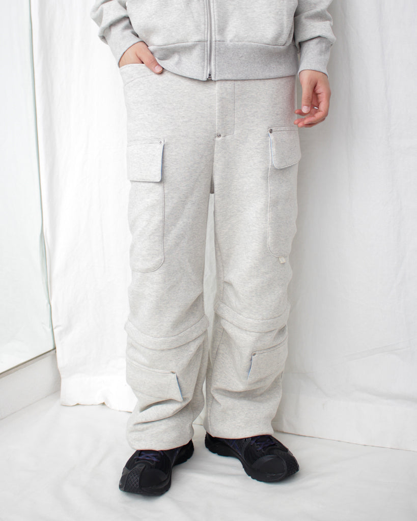 sacra FLANNEL CARGO PANTS カーゴパンツ グレー PINKY & DIANNE ◇サテンカーゴパンツ グレー -ファッション通販