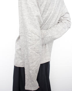 ENSOU. / D-SHAPED LONG SLEEVE TEE - Top Grey (E13T004)
