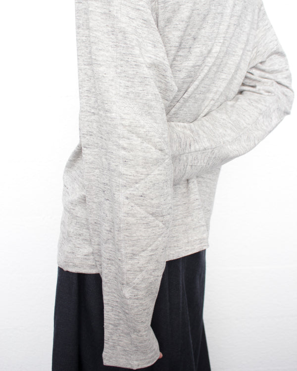 ENSOU. / D-SHAPED LONG SLEEVE TEE - Top Grey (E13T004)
