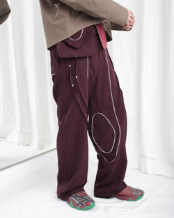 CHALICE TROUSER W BAG (KKAW24T03-13) Maroon