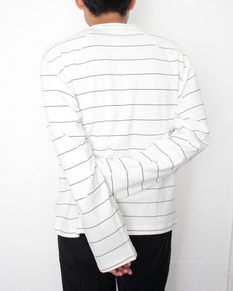 ENSOU. / D-SHAPED LONG SLEEVE TEE - White×Black (E13T005)