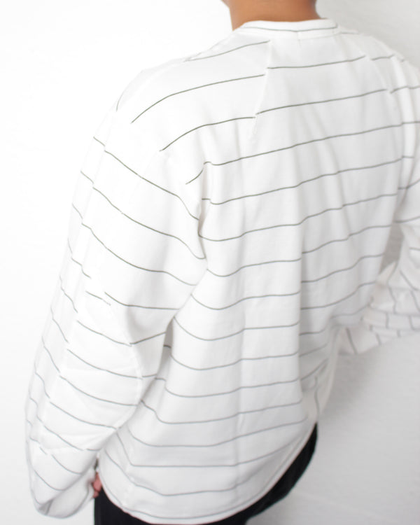 ENSOU. / D-SHAPED LONG SLEEVE TEE - White×Black (E13T005)