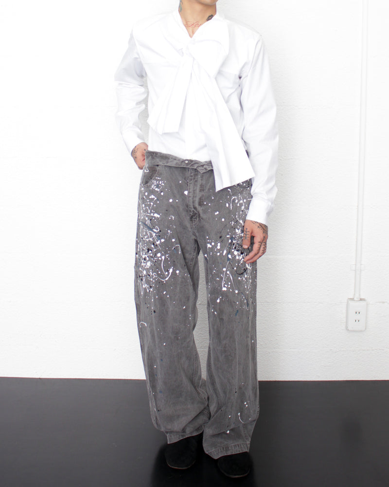 ENSOU. / SPLASH PAINTER JEANS - Sumi-Dyed Black (E13P010)