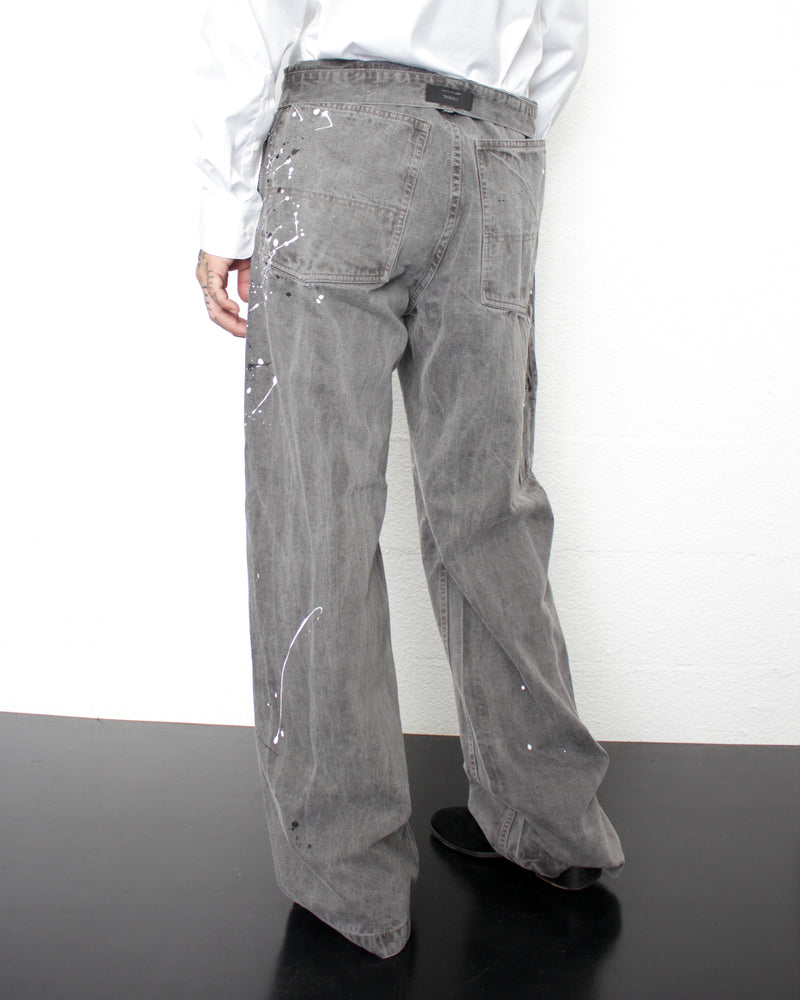 ENSOU. / SPLASH PAINTER JEANS - Sumi-Dyed Black (E13P010)