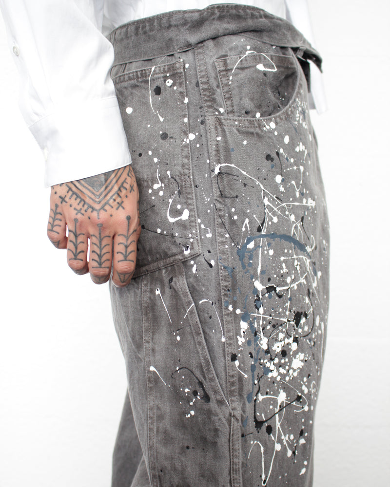 ENSOU. / SPLASH PAINTER JEANS - Sumi-Dyed Black (E13P010)