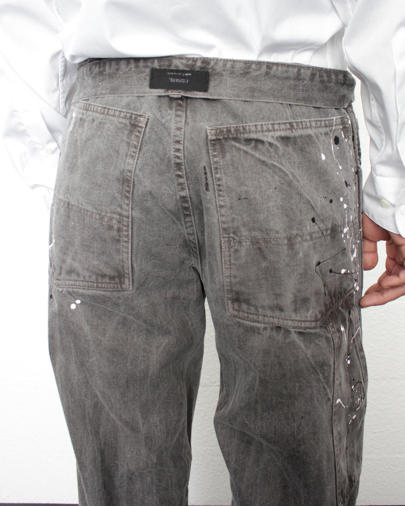 ENSOU. / SPLASH PAINTER JEANS - Sumi-Dyed Black (E13P010)