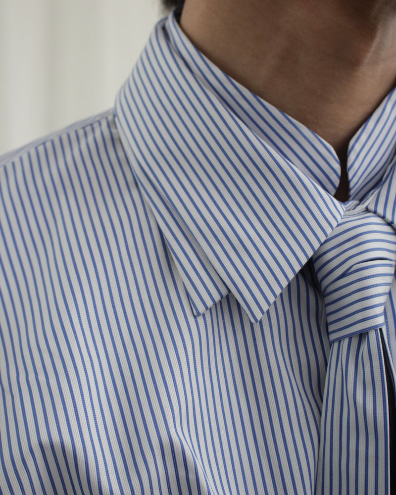 TRIPLE COLLAR SHIRT (JBMW056FA48) White/Blue Stripe