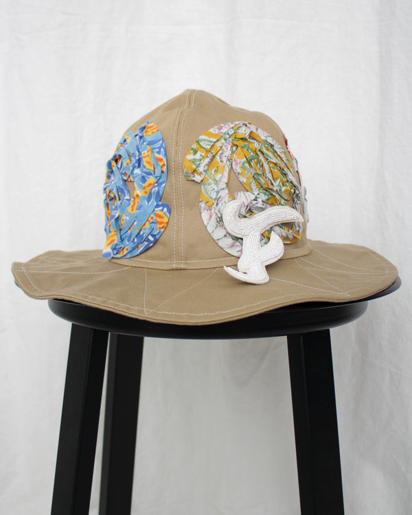 FAF / BLOCK PRINT FLOWER HAT - Beige (103122801)