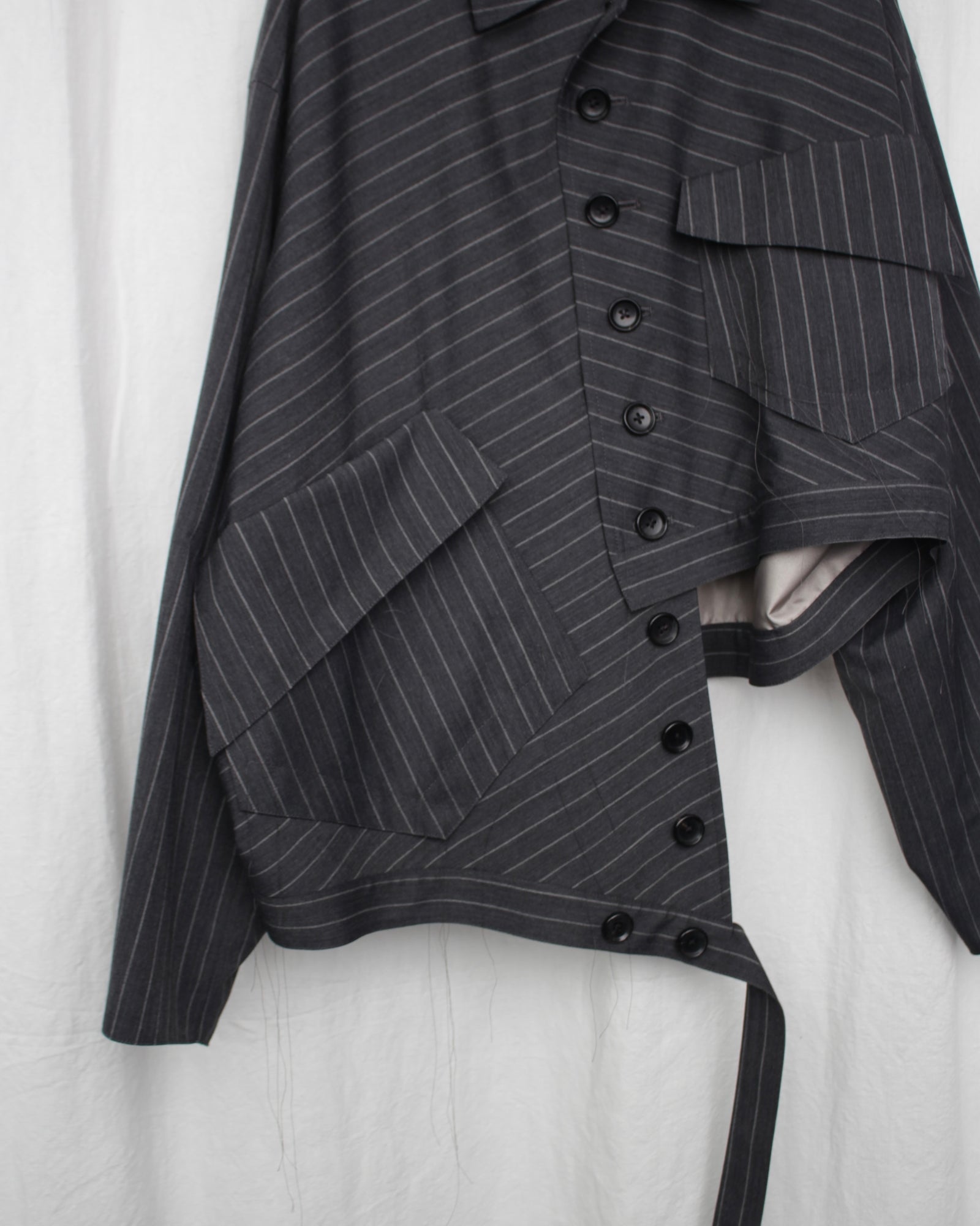 sulvam サルバム 通販 STRIPE ROUND BLOUSON (MV-Y02-110) Gray Stripe