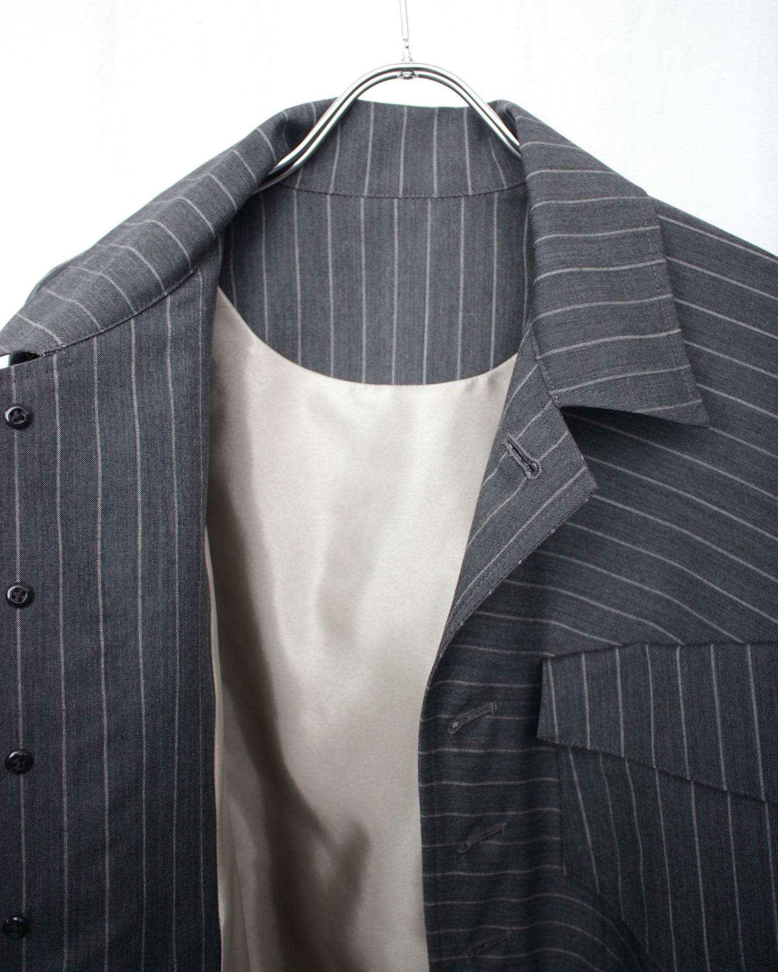 sulvam サルバム 通販 STRIPE ROUND BLOUSON (MV-Y02-110) Gray Stripe