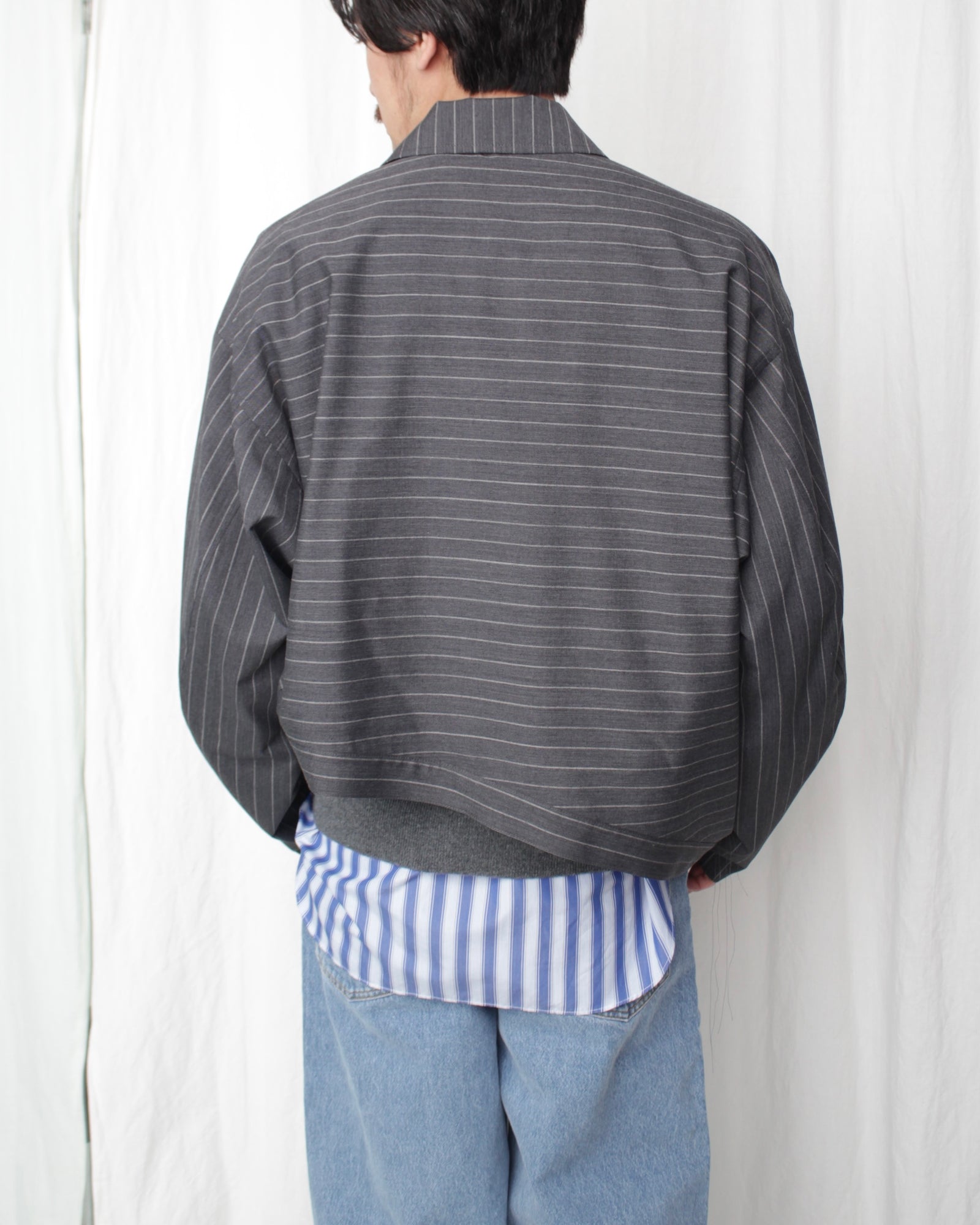 sulvam サルバム 通販 STRIPE ROUND BLOUSON (MV-Y02-110) Gray Stripe