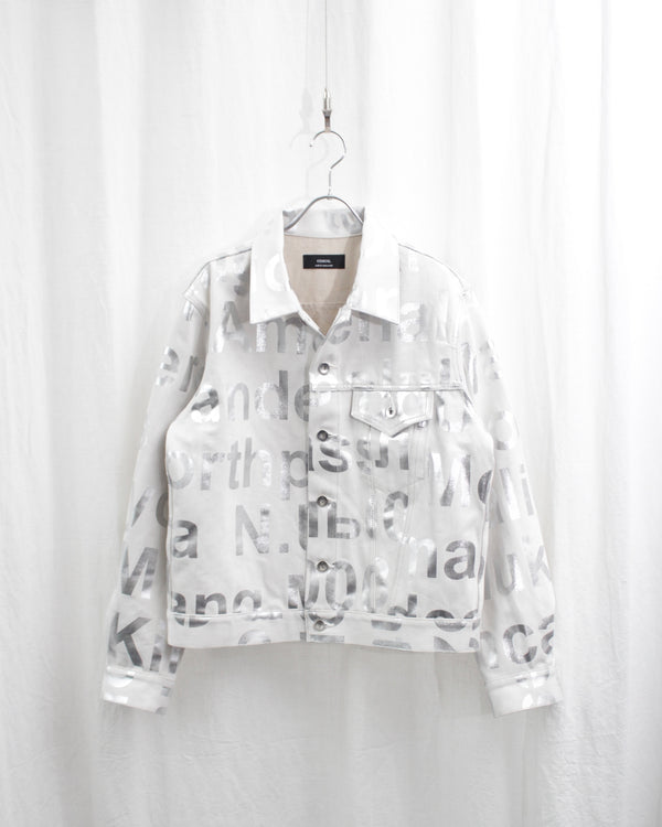 ERASED JEAN JACKET (E11J011) White X Silver