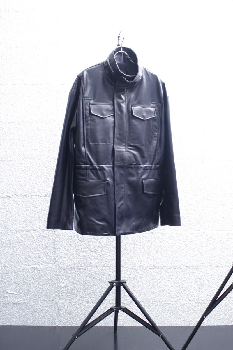 OMAR AFRIDI / ARNATT JACKET / SHEEPSKIN (OA-SS26-LTH-103-01) Navy