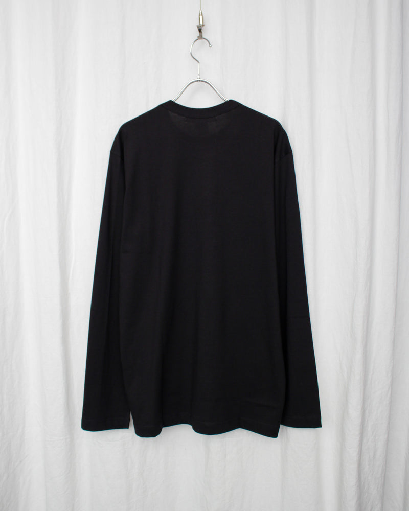 COMME DES GARÇONS SHIRT / COTTON JERSEY PLAIN WITH PRINTED CDG SHIRT LOGO ON CHEST - Black (FO-T025-S25)