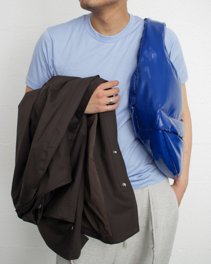 COMME DES GARÇONS SHIRT / COTTON JERSEY PLAIN WITH CDG SHIRT BLACK LOGO AT BACK - Blue (FO-T024-S25)