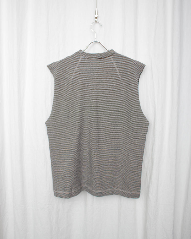 ENSOU. / RIGHT-POCKETED SLEEVELESS - Stripe (E12T008)