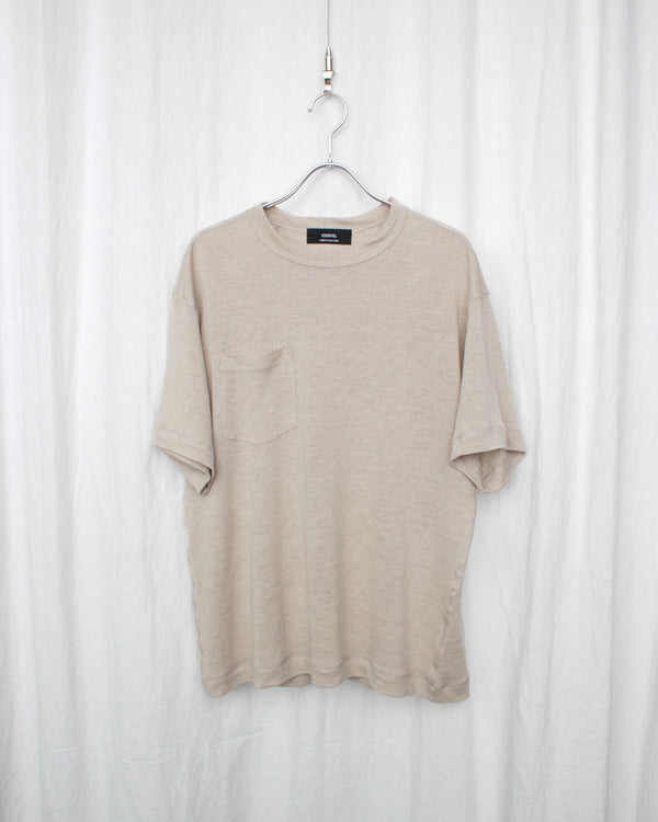 ENSOU. / RIGHT-POCKETED T-SHIRT - Sand Beige (E12T005)