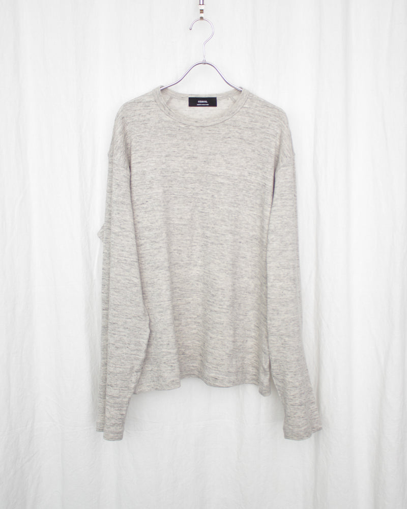 ENSOU. / D-SHAPED LONG SLEEVE TEE - Top Grey (E13T004)
