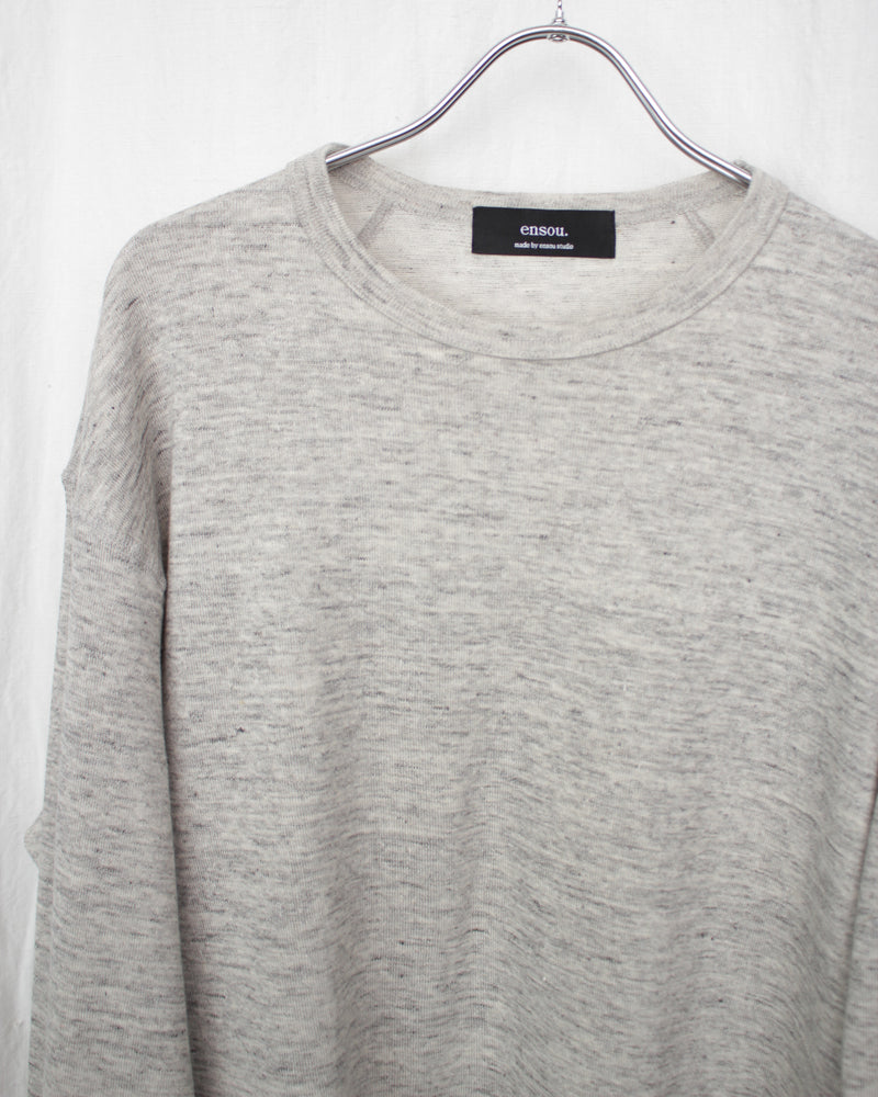 ENSOU. / D-SHAPED LONG SLEEVE TEE - Top Grey (E13T004)
