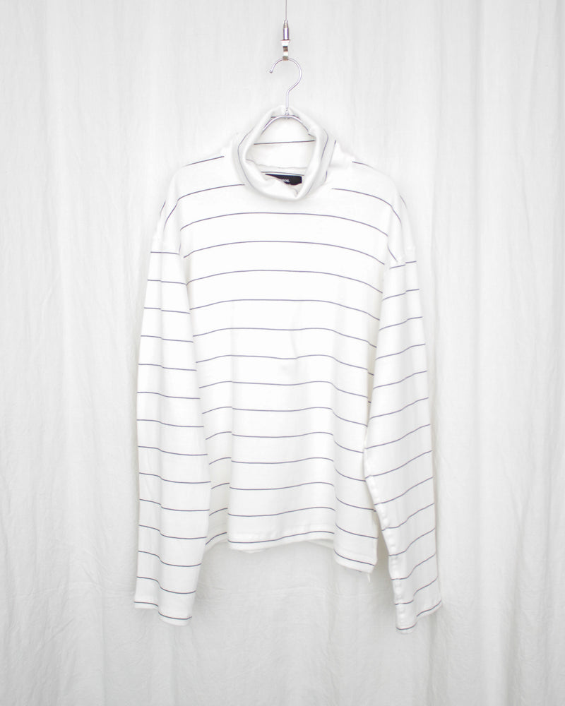 ENSOU. / TURTLENECK LONG SLEEVE SHIRT - White×Black (E13T002)