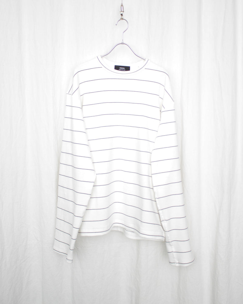 ENSOU. / D-SHAPED LONG SLEEVE TEE - White×Black (E13T005)