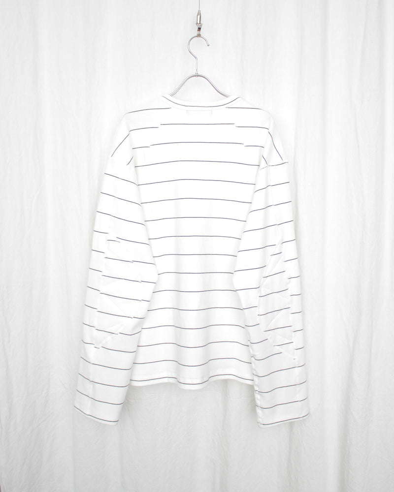 ENSOU. / D-SHAPED LONG SLEEVE TEE - White×Black (E13T005)