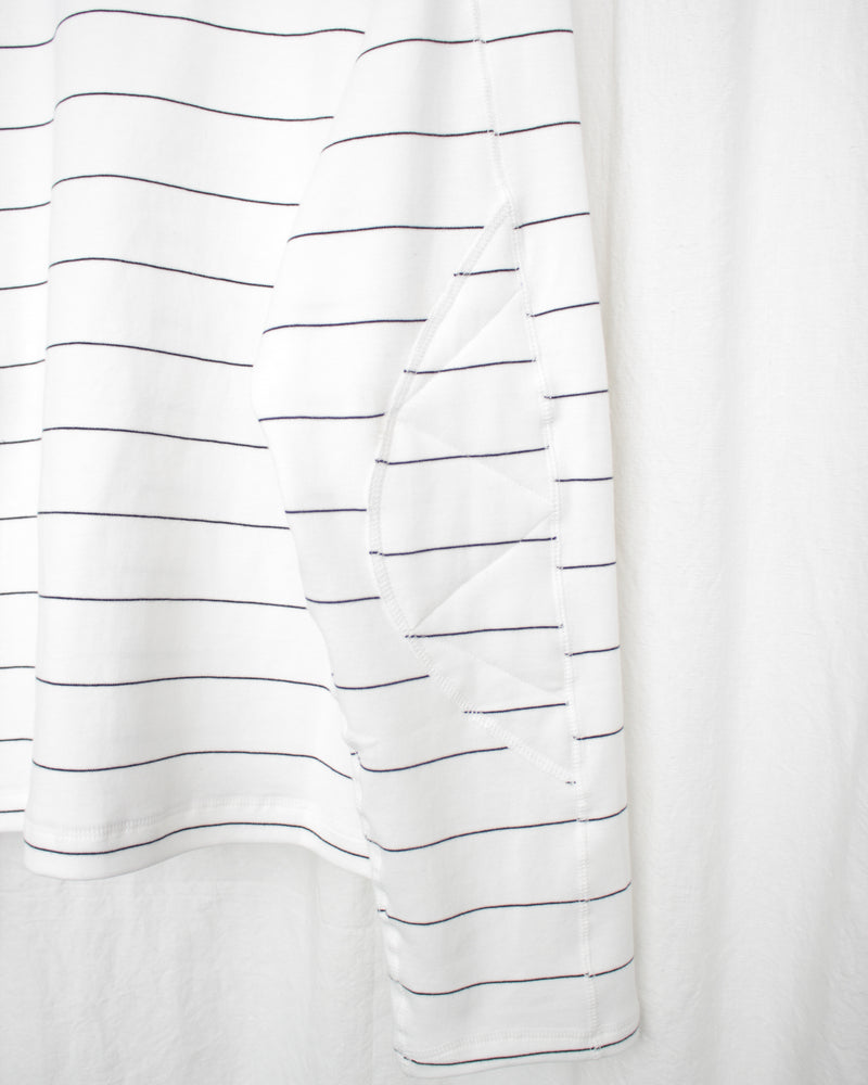 ENSOU. / D-SHAPED LONG SLEEVE TEE - White×Black (E13T005)