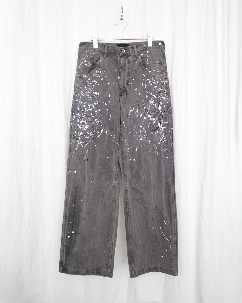 ENSOU. / SPLASH PAINTER JEANS - Sumi-Dyed Black (E13P010)