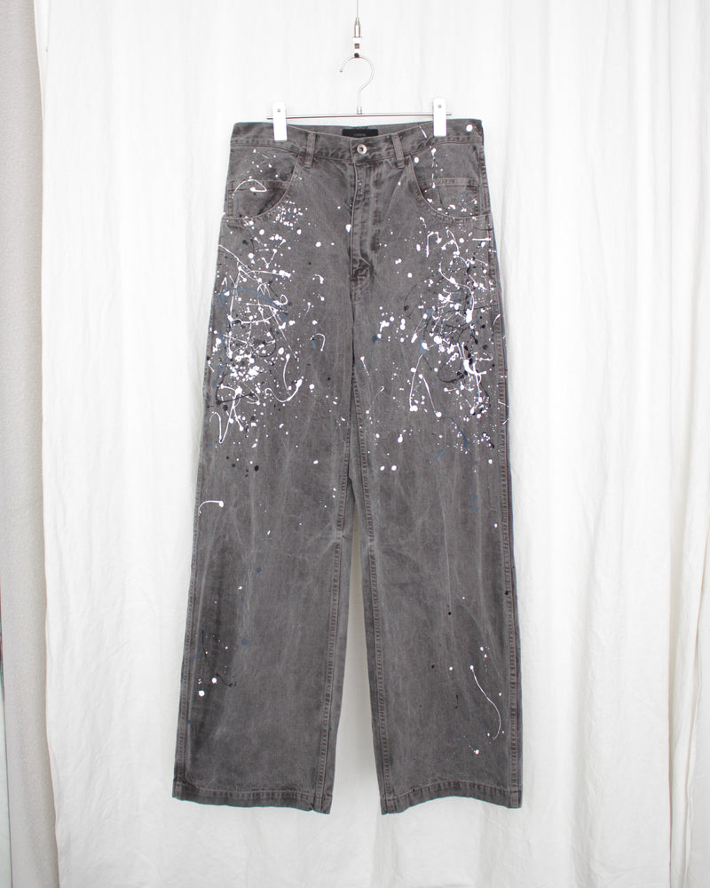 ENSOU. / SPLASH PAINTER JEANS - Sumi-Dyed Black (E13P010)