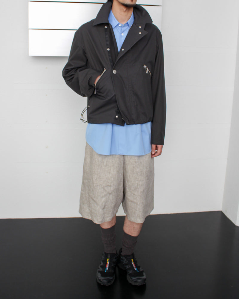 GABRIELA COLL GARMENTS / NO.259 LINEN SHORT 
TROUSERS - Grey Melange (S14-259)