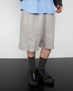 GABRIELA COLL GARMENTS / NO.259 LINEN SHORT 
TROUSERS - Grey Melange (S14-259)