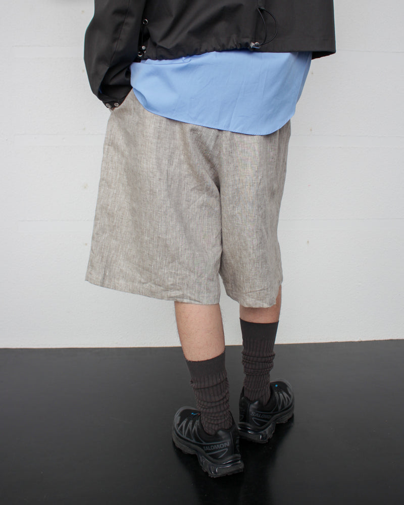 GABRIELA COLL GARMENTS / NO.259 LINEN SHORT 
TROUSERS - Grey Melange (S14-259)