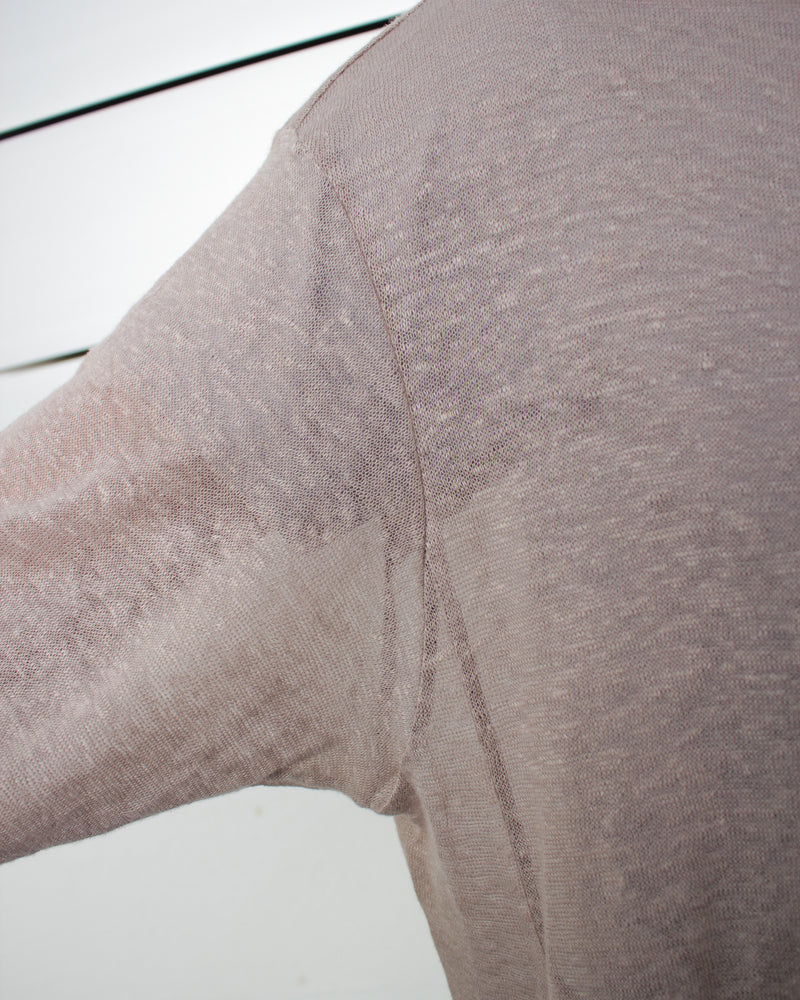 GABRIELA COLL GARMENTS / NO.216 LINEN JERSEY HOODED ZIPPER JACKET - Warm Grey (S12-216)