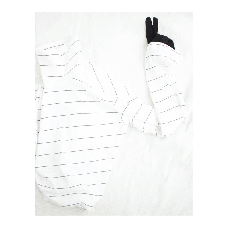 ENSOU. / D-SHAPED LONG SLEEVE TEE - White×Black (E13T005)