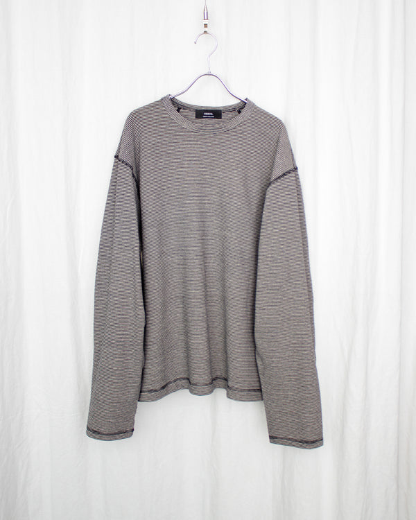ENSOU. / D-SHAPED LONG SLEEVE TEE - Stripe (E12T004)