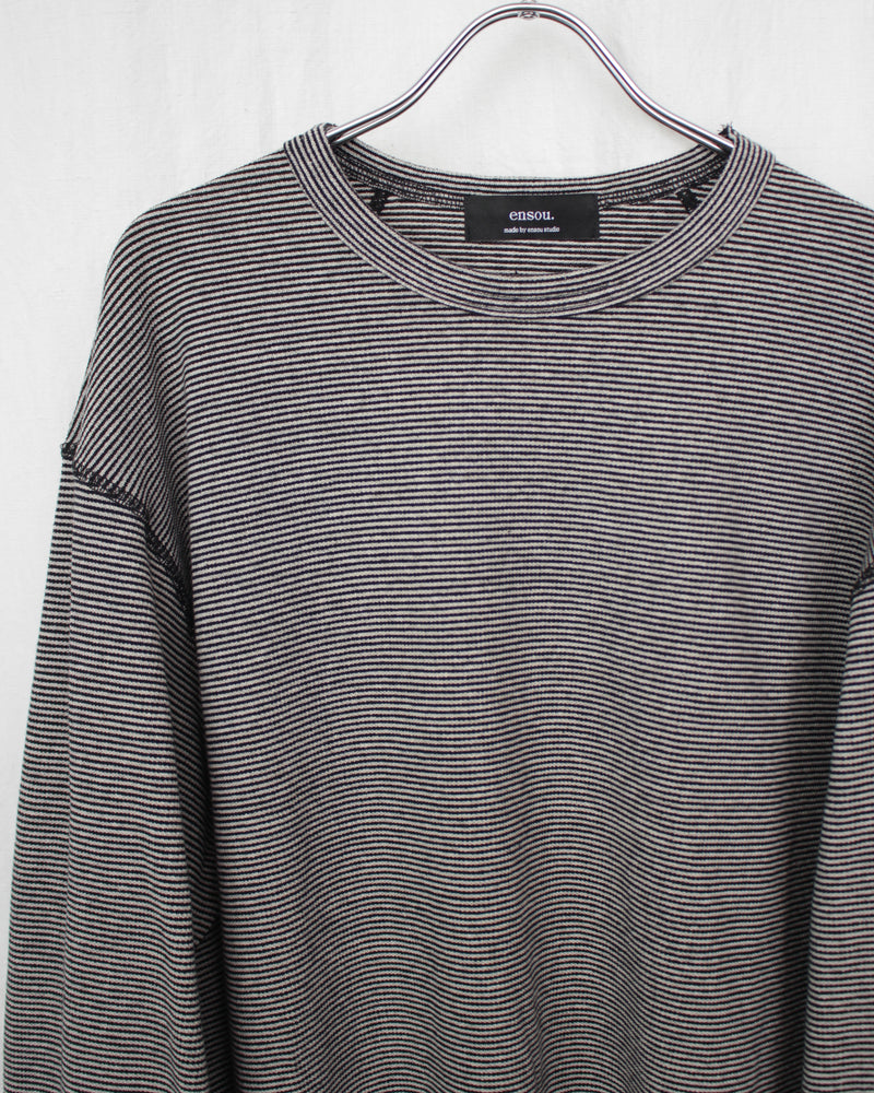 ENSOU. / D-SHAPED LONG SLEEVE TEE - Stripe (E12T004)