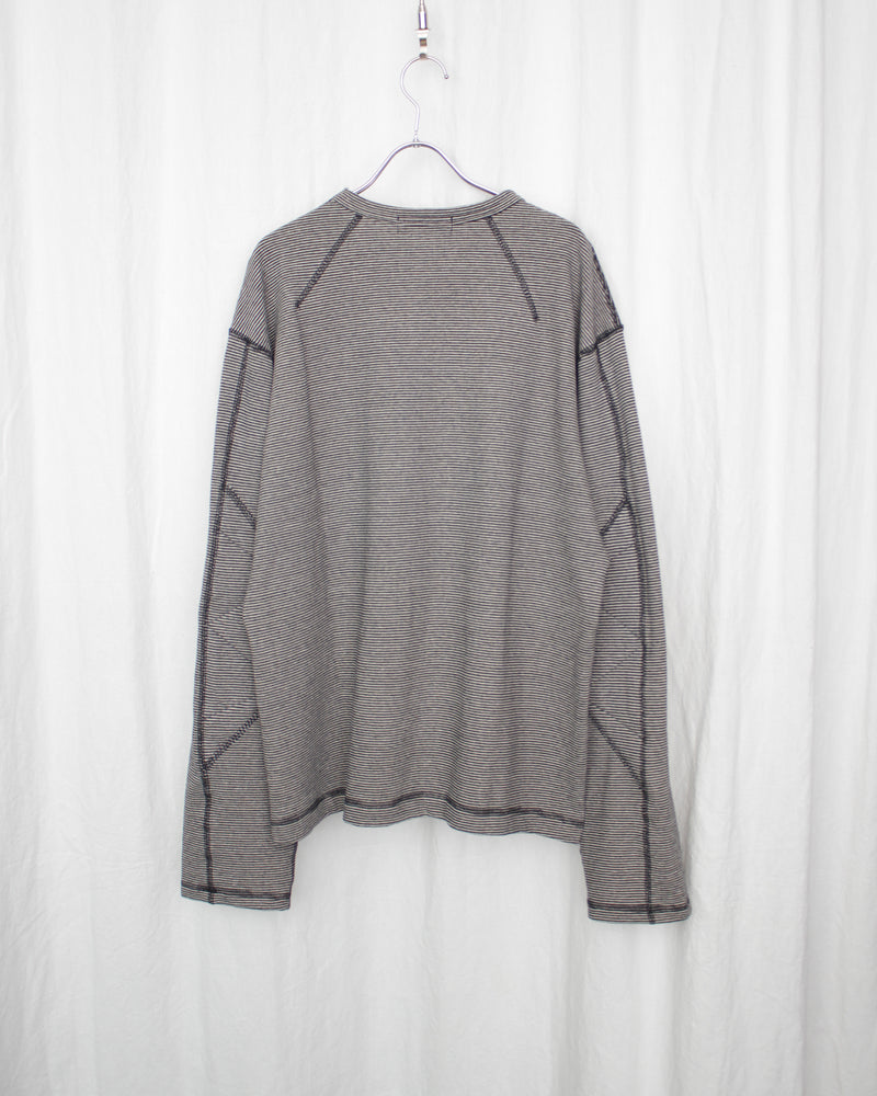 ENSOU. / D-SHAPED LONG SLEEVE TEE - Stripe (E12T004)