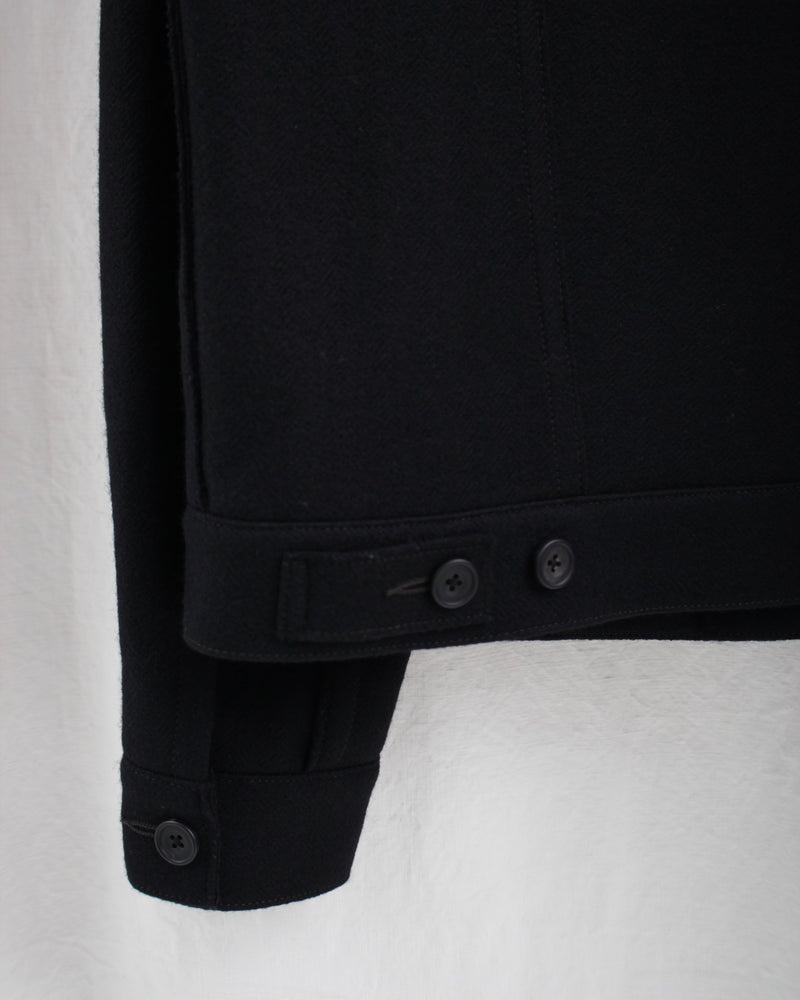 PATCHED KNIT JACKET (E11J009) Black X Black