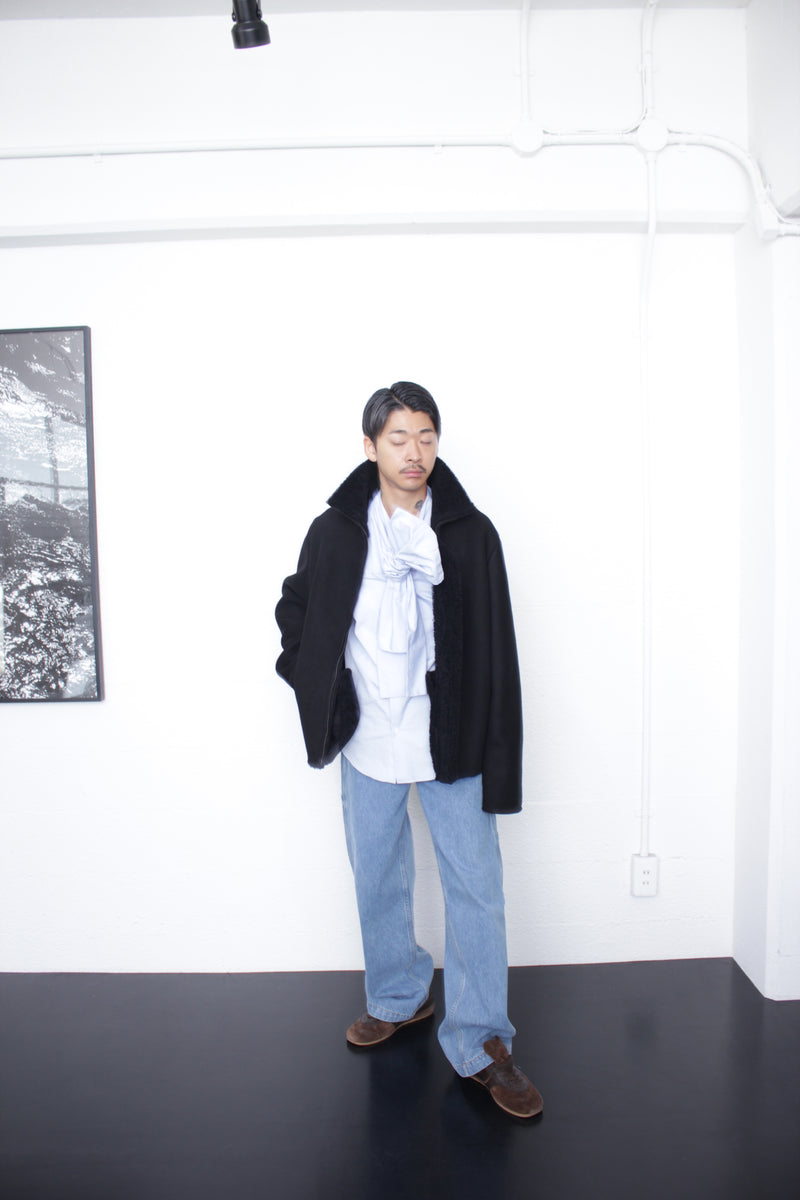 OMAR AFRIDI / SHEARLING JACKET - Black (OA-AW25-LTH-101-01)