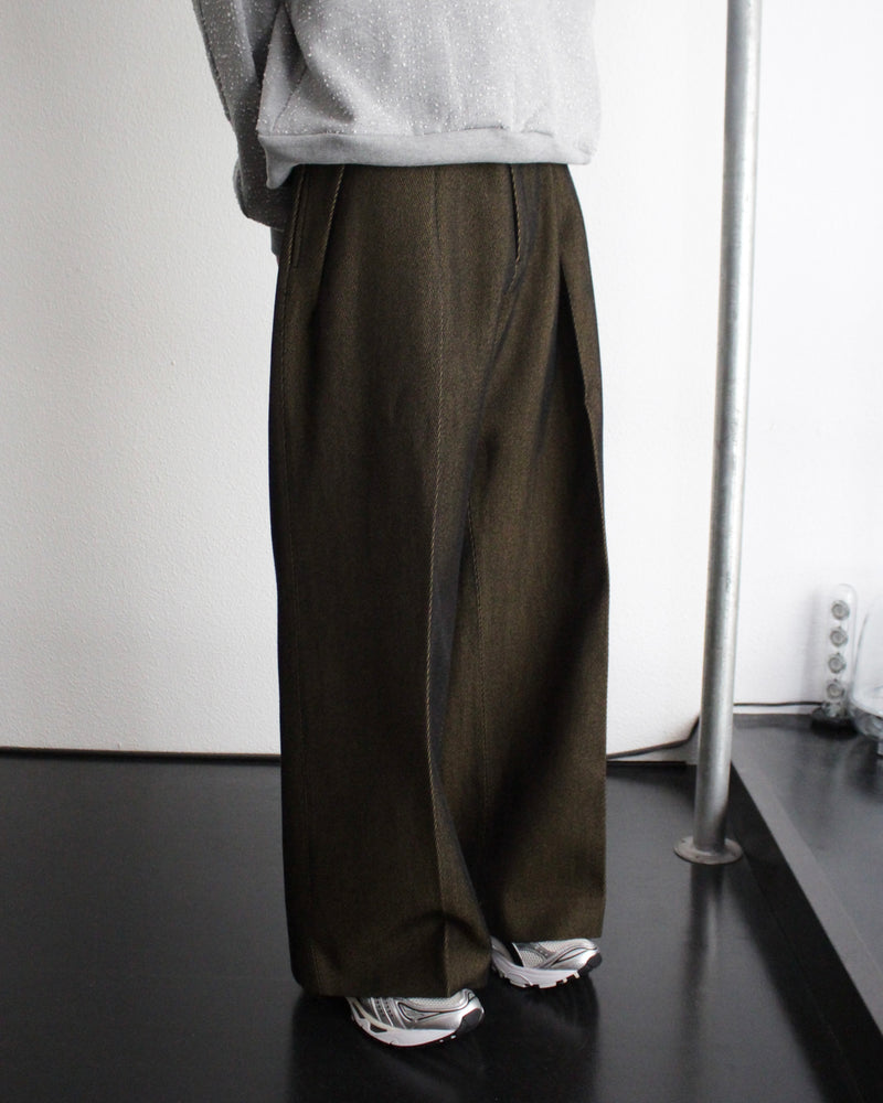 REICH PLEATED TROUSERS (OA-AW24-TRS-104-01) Yellow