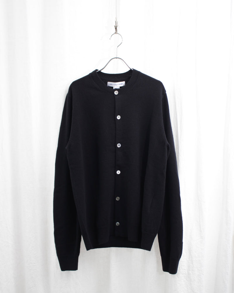 FULLY FASHIONED KNIT CARDIGAN ROUND-NECK (FZ-N106-051) Black