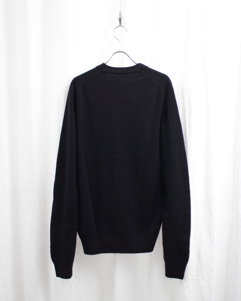 FULLY FASHIONED KNIT CARDIGAN ROUND-NECK (FZ-N106-051) Black