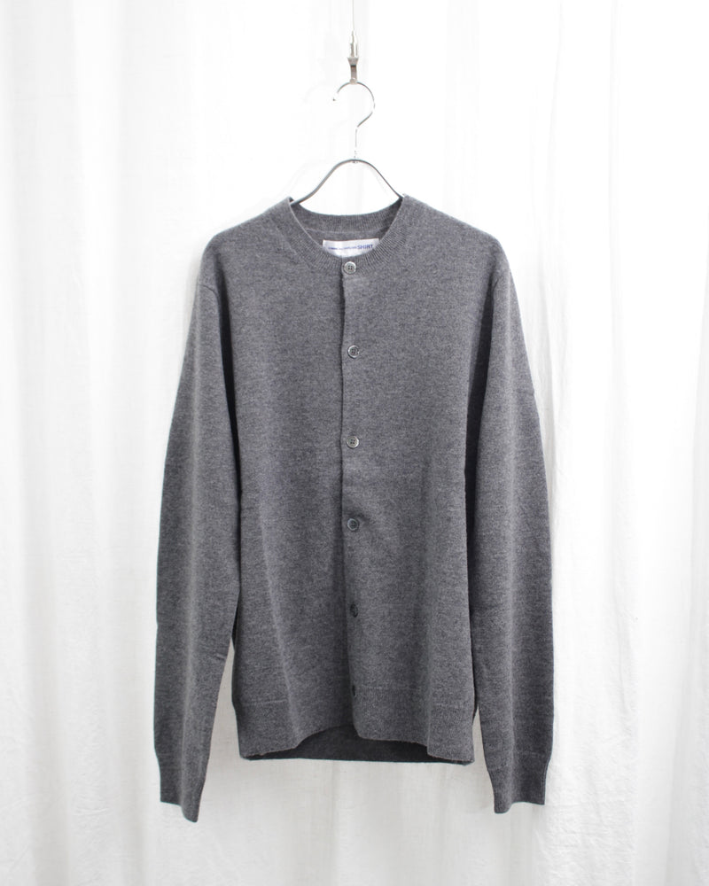 FULLY FASHIONED KNIT CARDIGAN ROUND-NECK (FZ-N106-051) Top Grey