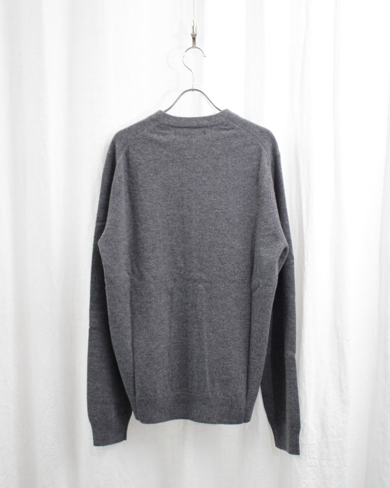 FULLY FASHIONED KNIT CARDIGAN ROUND-NECK (FZ-N106-051) Top Grey