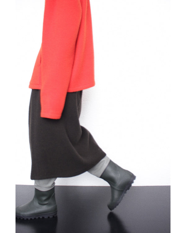 RIER / FLEECE WRAP SKIRT - Tourbe (SKT23 X02)